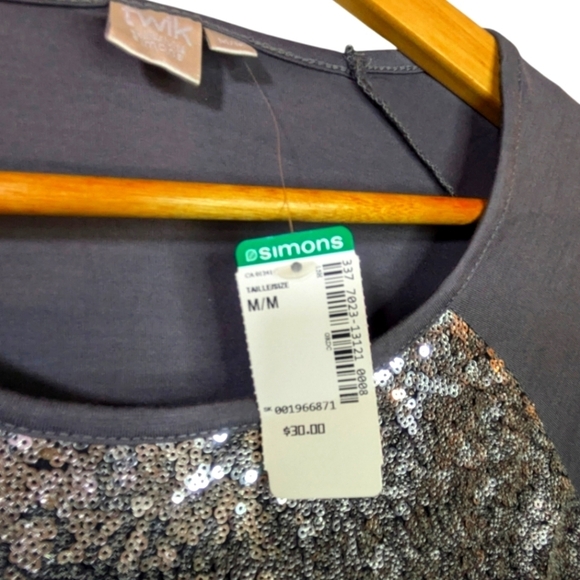 ⭐️NWT - TWIK Grey and silver sequin embellished shirt - Picture 5 of 6